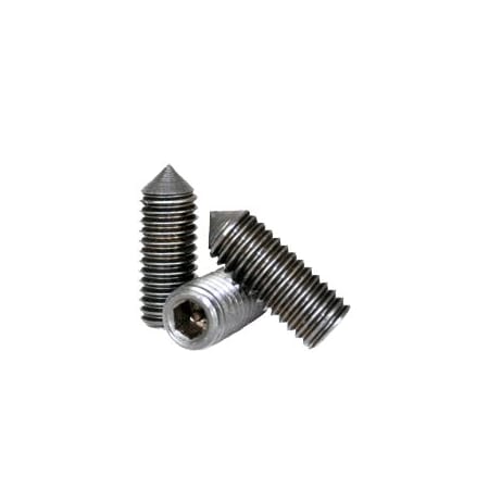 Socket Set Screw, Cone Point, DIN 914, M4-0.7x5mm, Alloy Steel  Metric Class 14.9 - 45H, 100PK